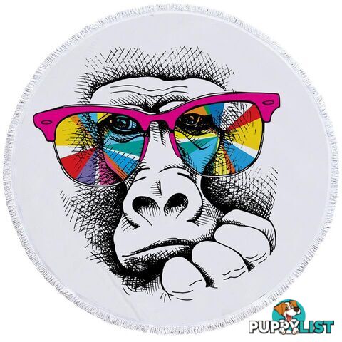 Colorful Glasses Gorilla Beach Towel - Towel - 7427046340588