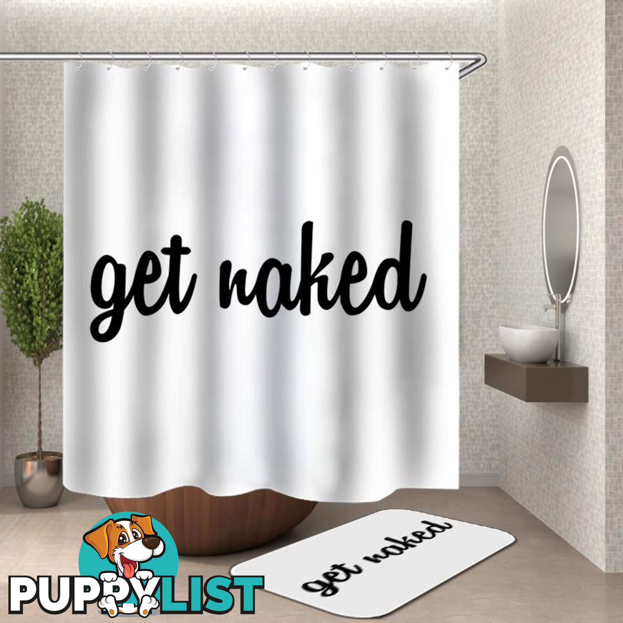 Get Naked Shower Curtain - Curtain - 7427046107112