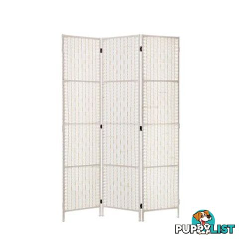 Room Divider Screen Privacy Rattan Timber Fold Woven Stand White - Artiss - 9355720068665