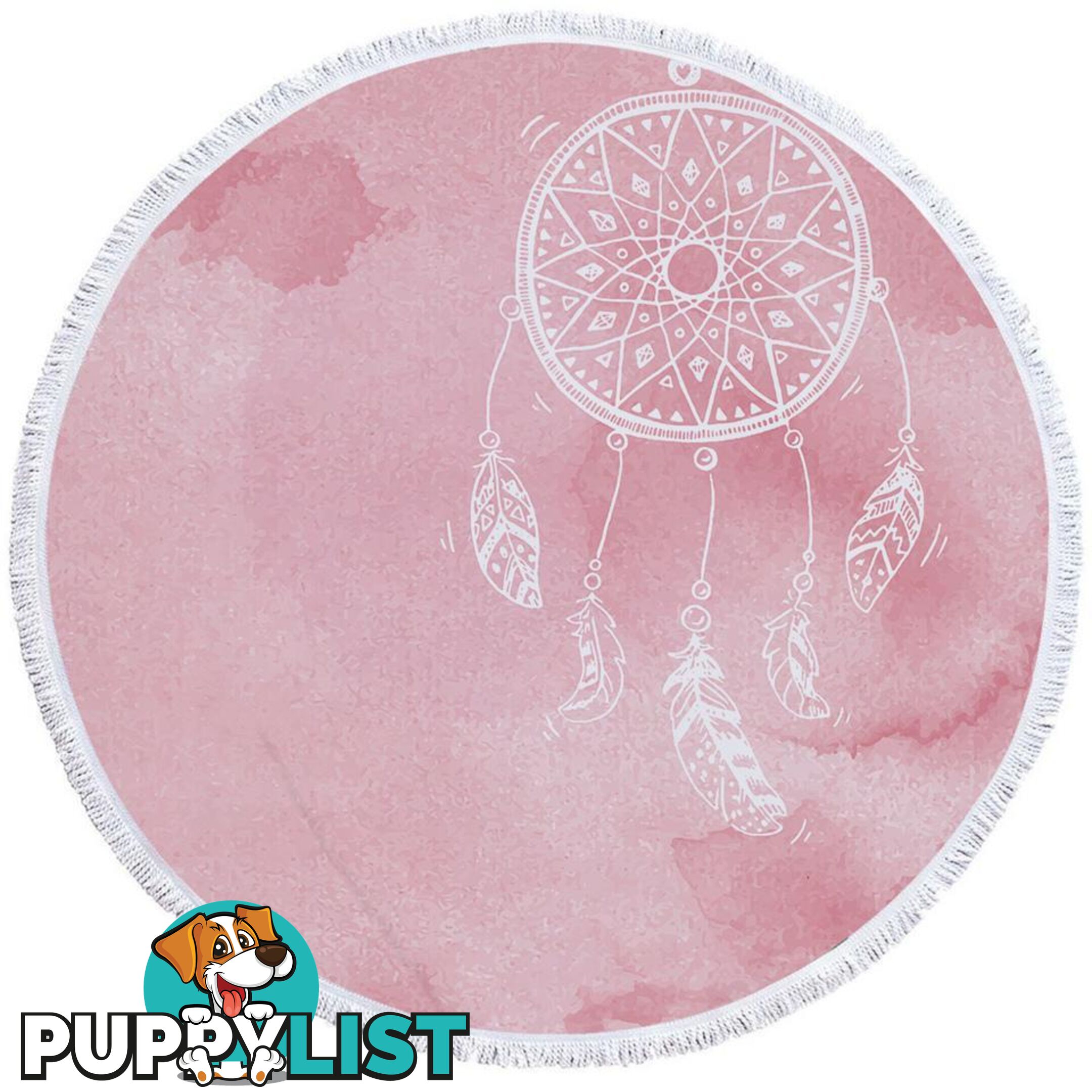 Pinkish Background Mandala Beach Towel - Towel - 7427046312066