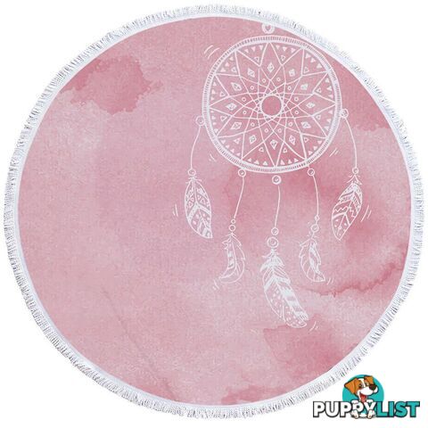 Pinkish Background Mandala Beach Towel - Towel - 7427046312066