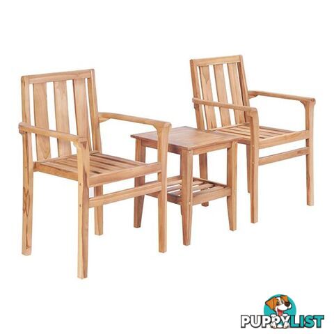 3 Piece Bistro Set Solid Teak - Unbranded - 7427046257619