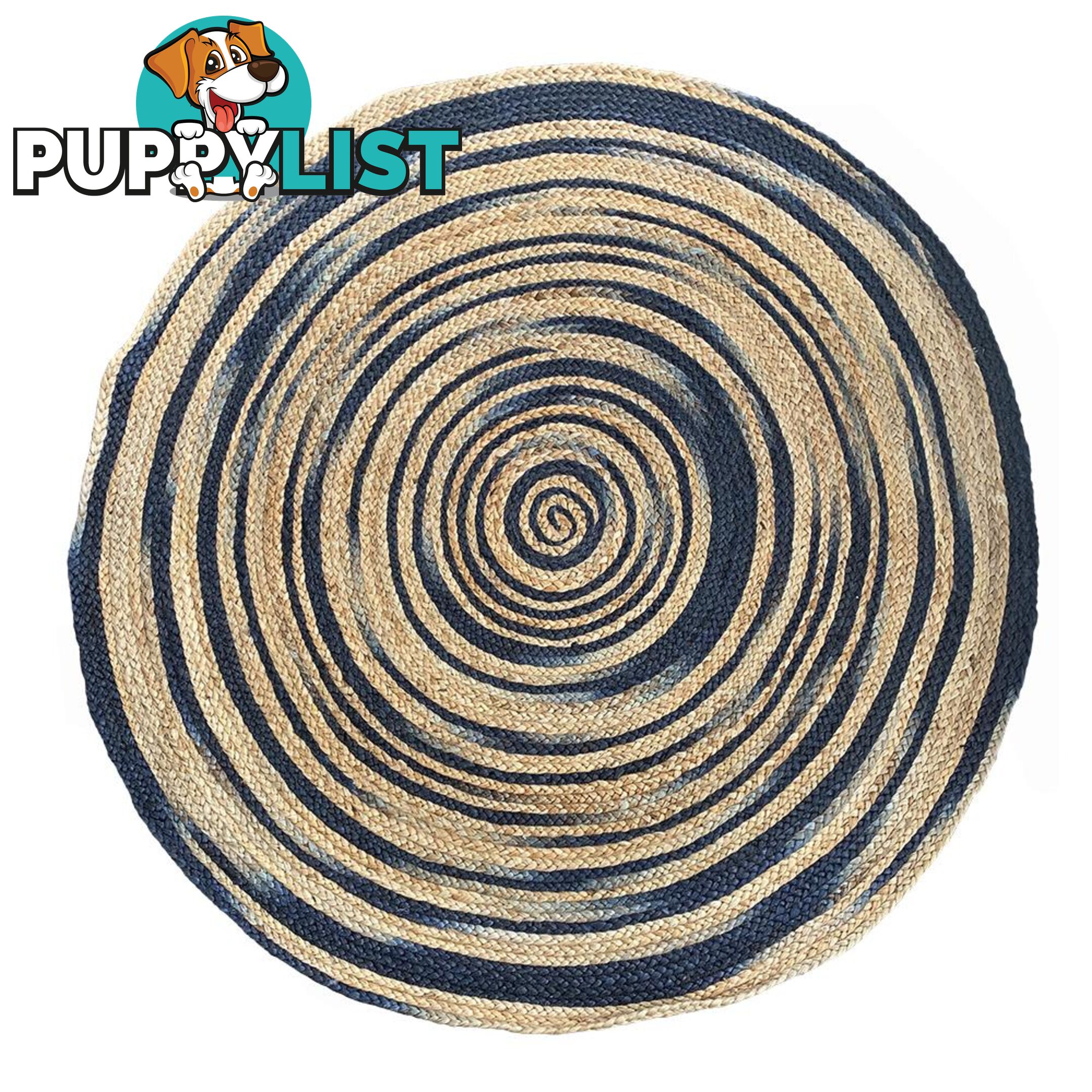 Balo Jute Rug 120cm Natural/Navy - Unbranded - 7427046152778