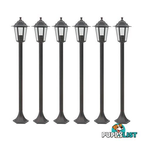 Garden Post Lights 6 Pcs E27 110 Cm Aluminium - Post Light - 7427046256780