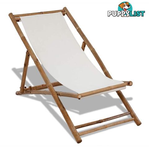 Deck Chair Bamboo And Canvas - Unbranded - 9476062036553