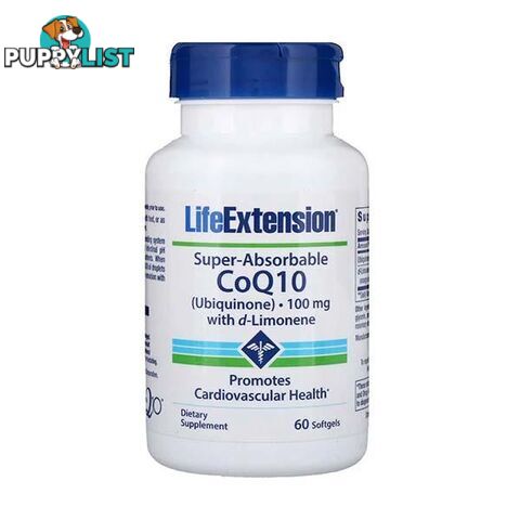 Life Extension Coq10 100Mg 60 Gels Coenzyme - Life Extension - 7427046187596