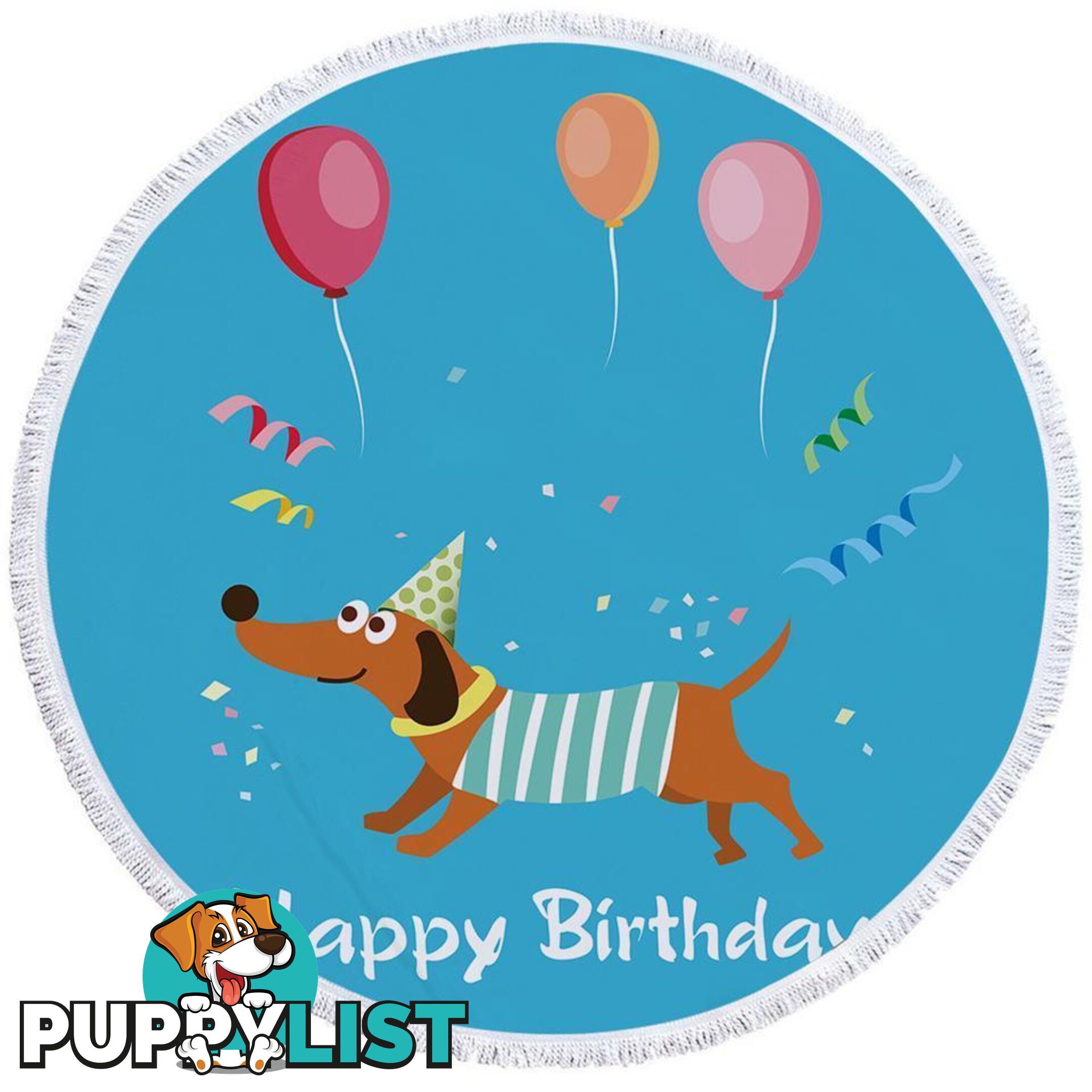 Happy Birthday Dog Beach Towel - Towel - 7427046321914