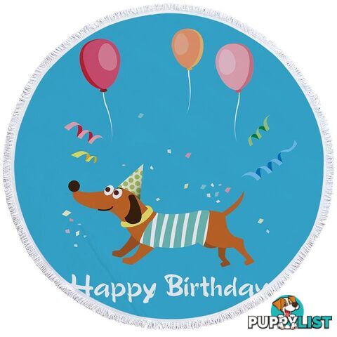 Happy Birthday Dog Beach Towel - Towel - 7427046321914