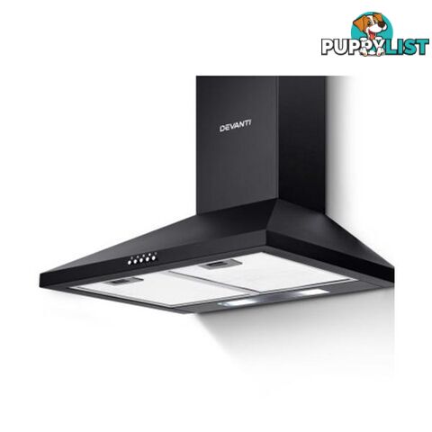 Pyramid Range Hood Rangehood 600 Mm 60 Cm Kitchen Canopy Black - Devanti - 9355720086850