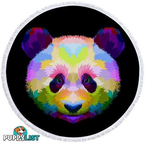 Colorful Panda Head Beach Towel - Towel - 7427046305976