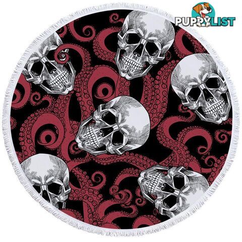 Skulls and Octopus Beach Towel - Towel - 7427046322027