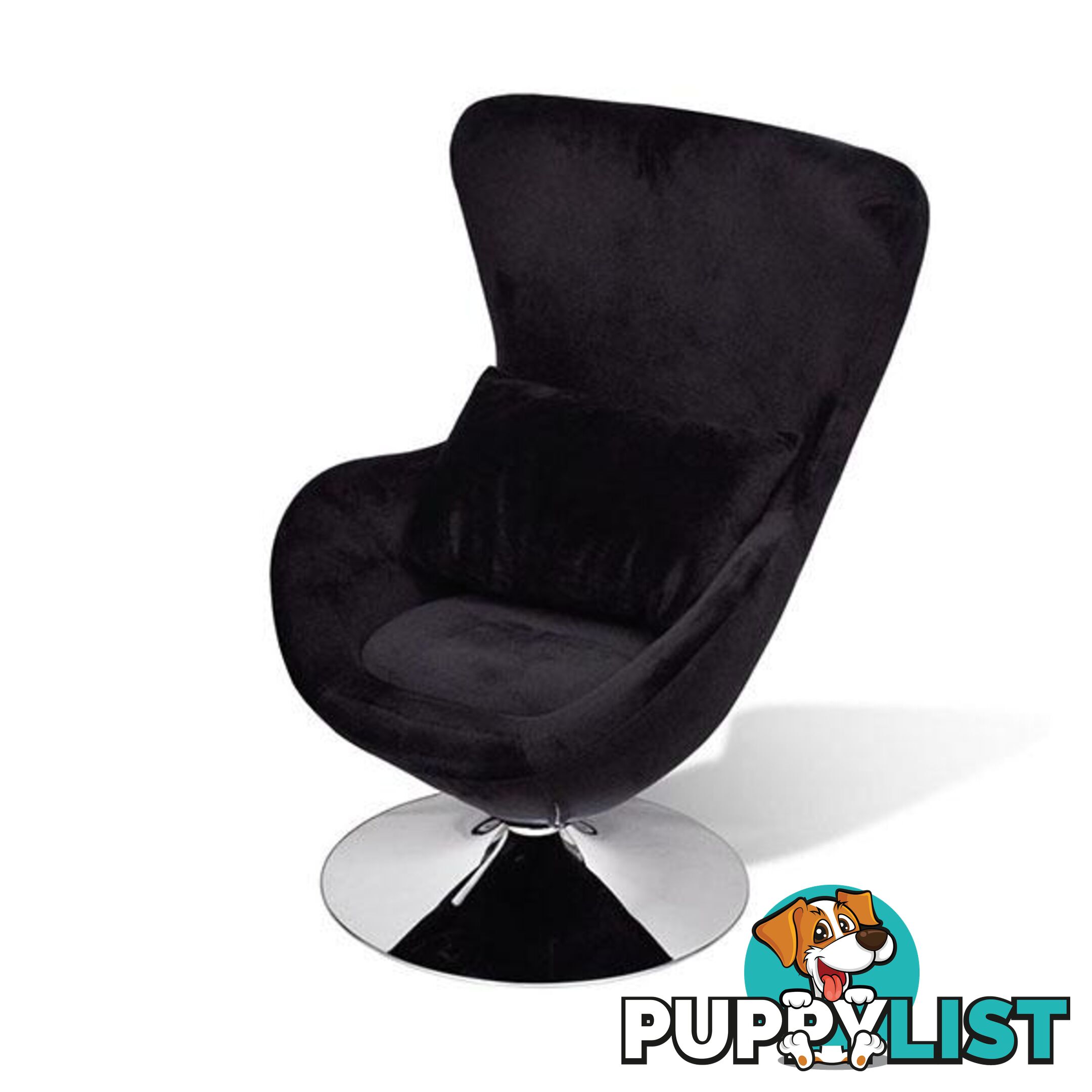 Armchair With Egg Shape Black - Unbranded - 8718475884040