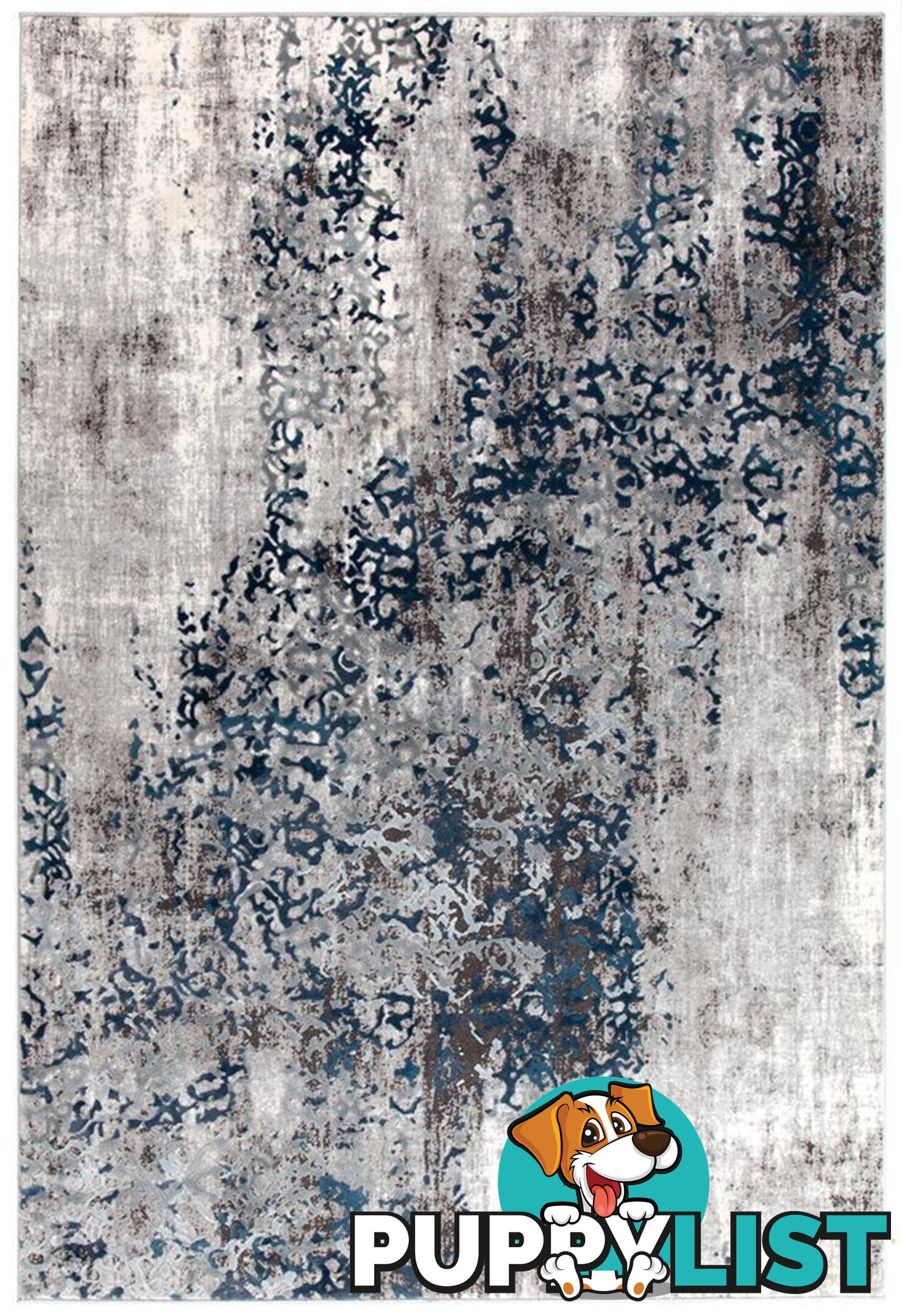 Kendra Casper Distressed Modern Blue Grey White Rug - Unbranded - 9375321833202