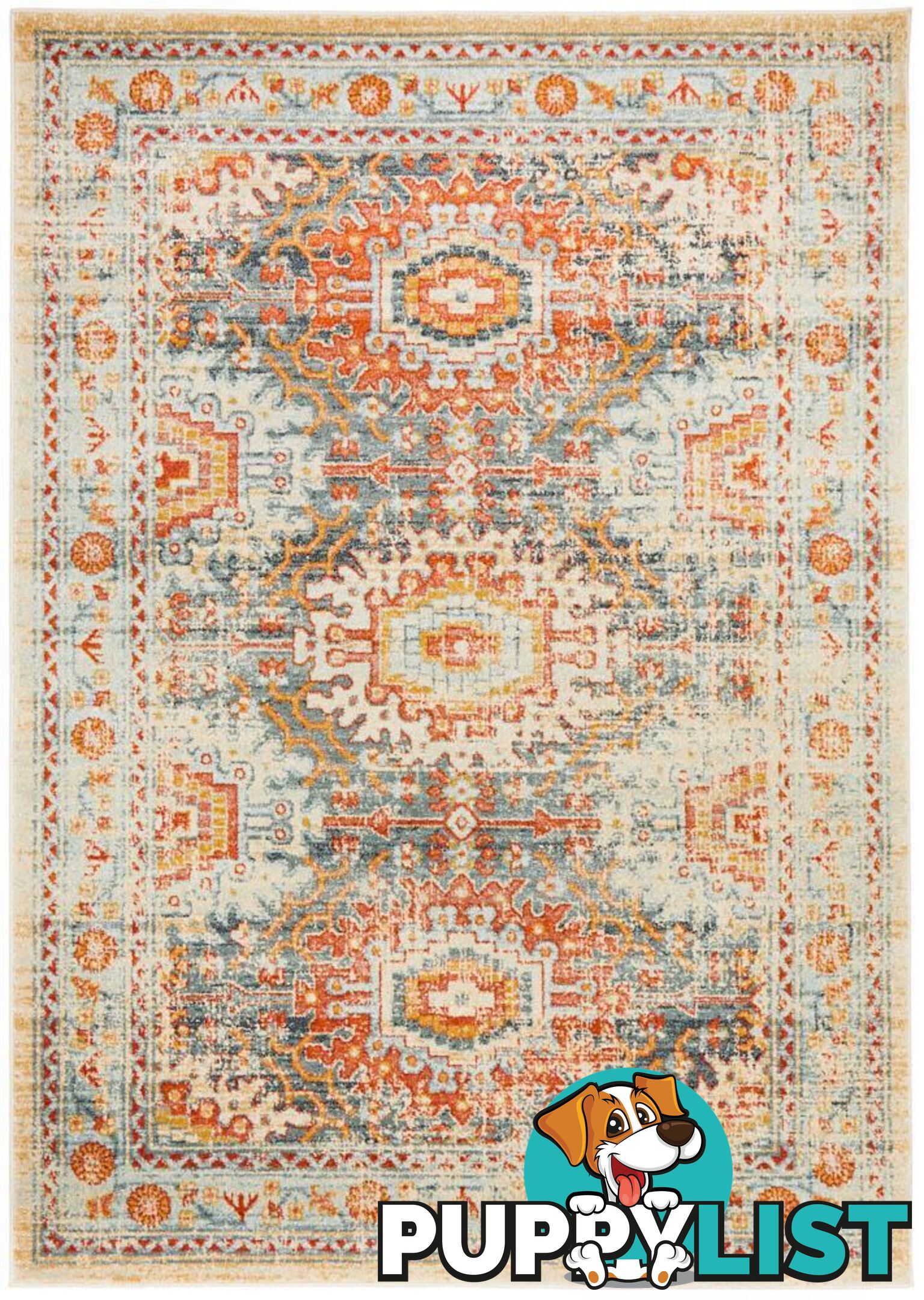 Legacy Mavi Turuncu Rug - Unbranded - 9375321884136