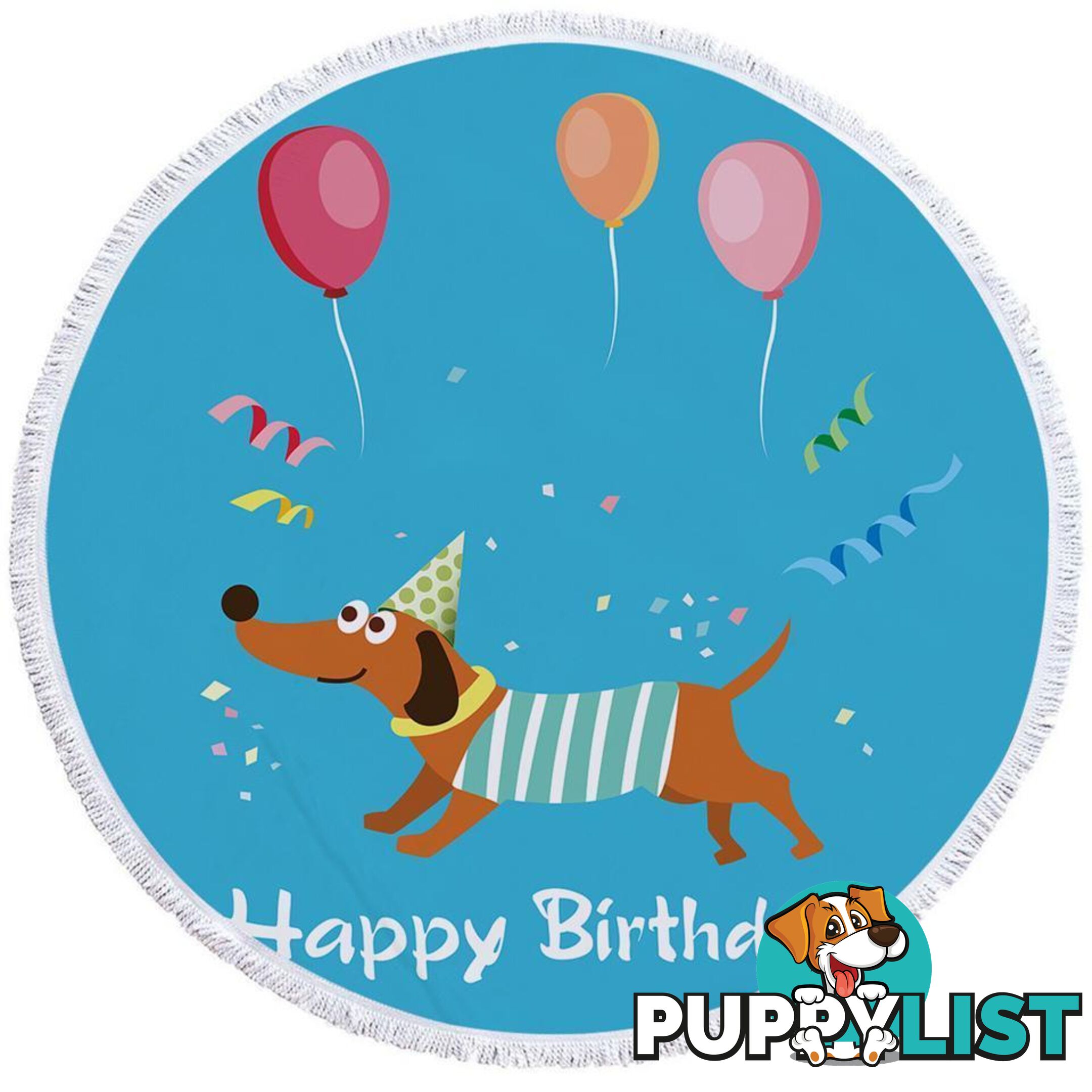 Happy Birthday Dog Beach Towel - Towel - 7427046321891