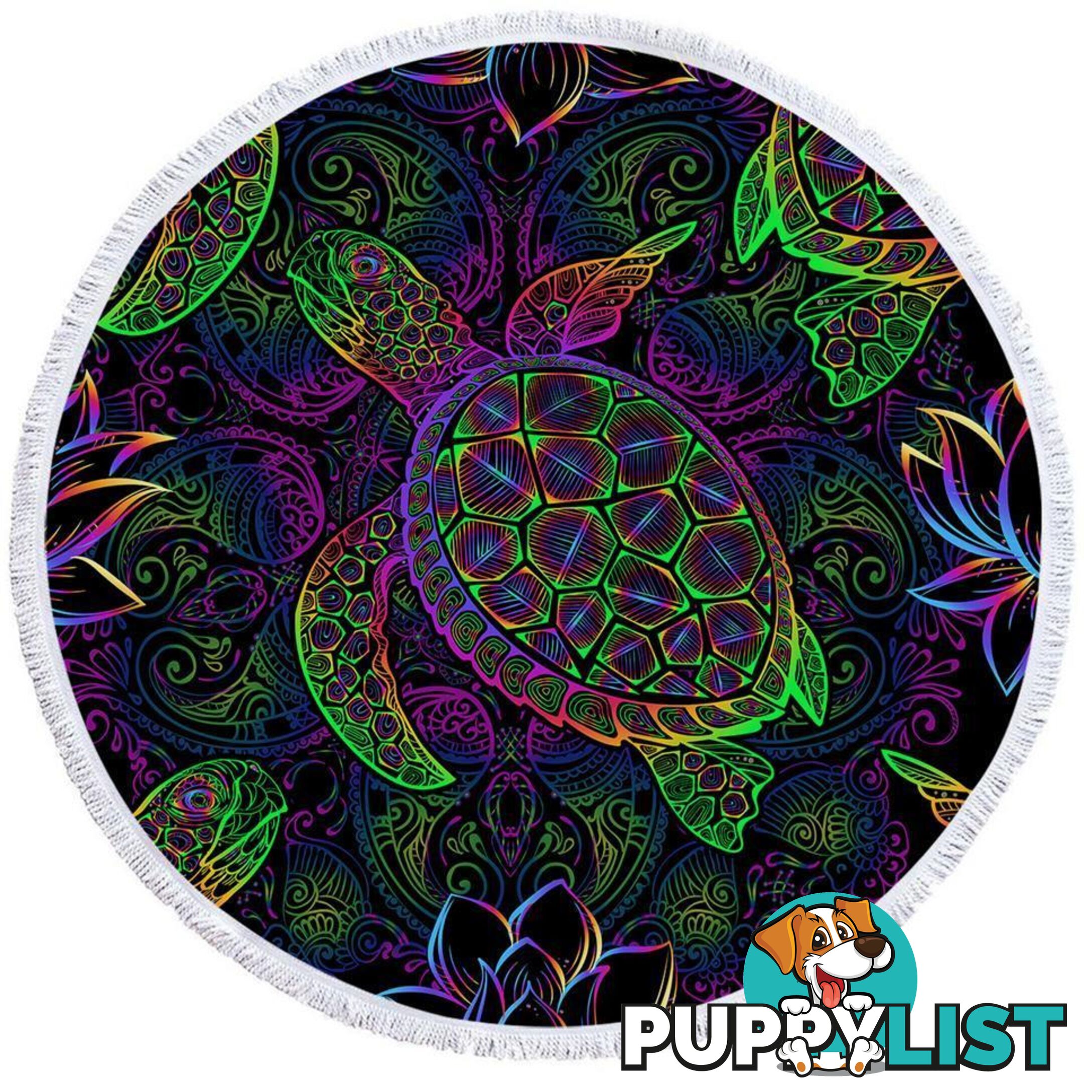 Colorful Oriental Turtle Beach Towel - Towel - 7427046310123