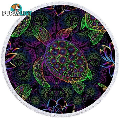 Colorful Oriental Turtle Beach Towel - Towel - 7427046310123