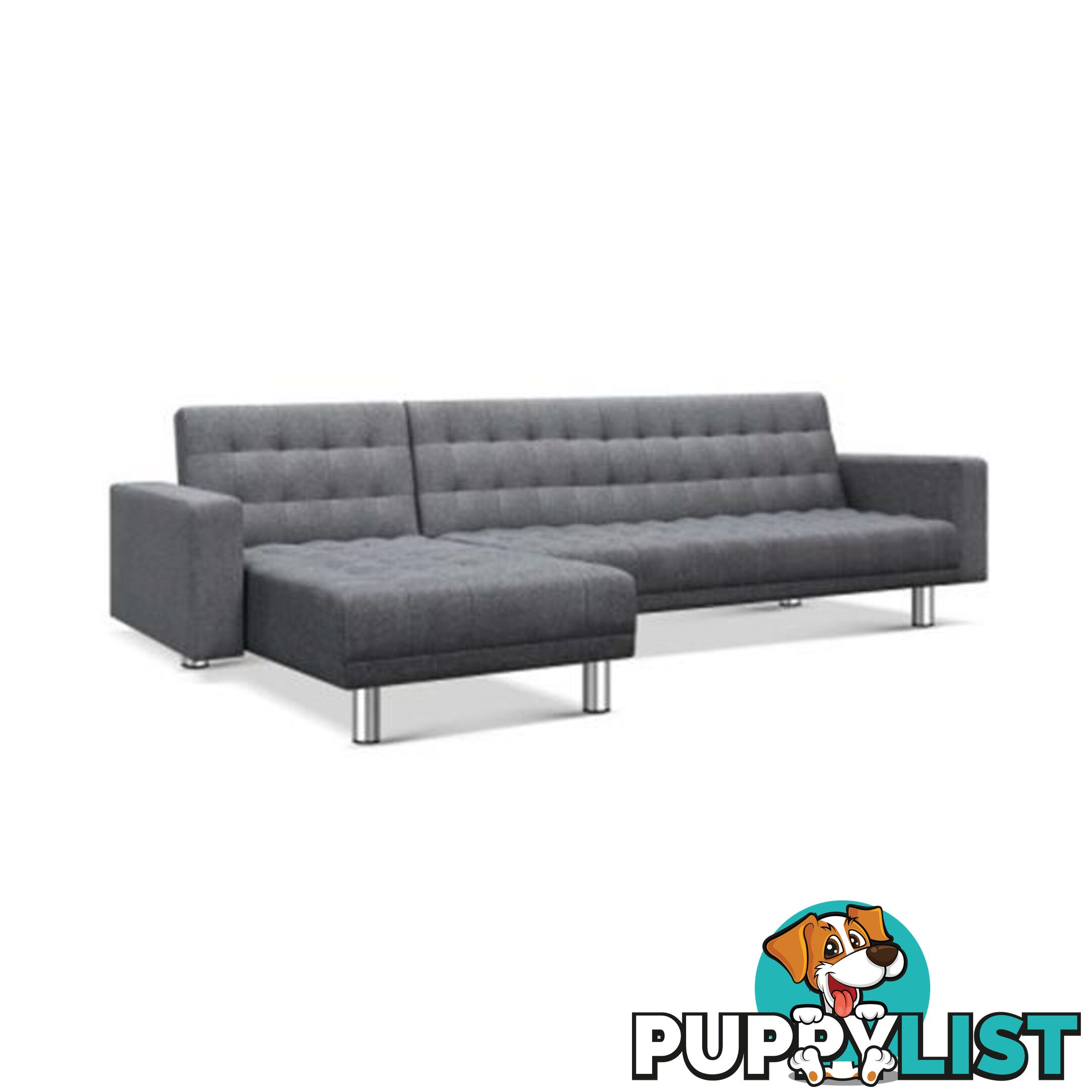 Artiss Modular Fabric Sofa Bed Grey - Artiss - 7427046191647