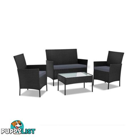 Gardeon 4-piece Wicker Outdoor Set - Gardeon - 9350062186497