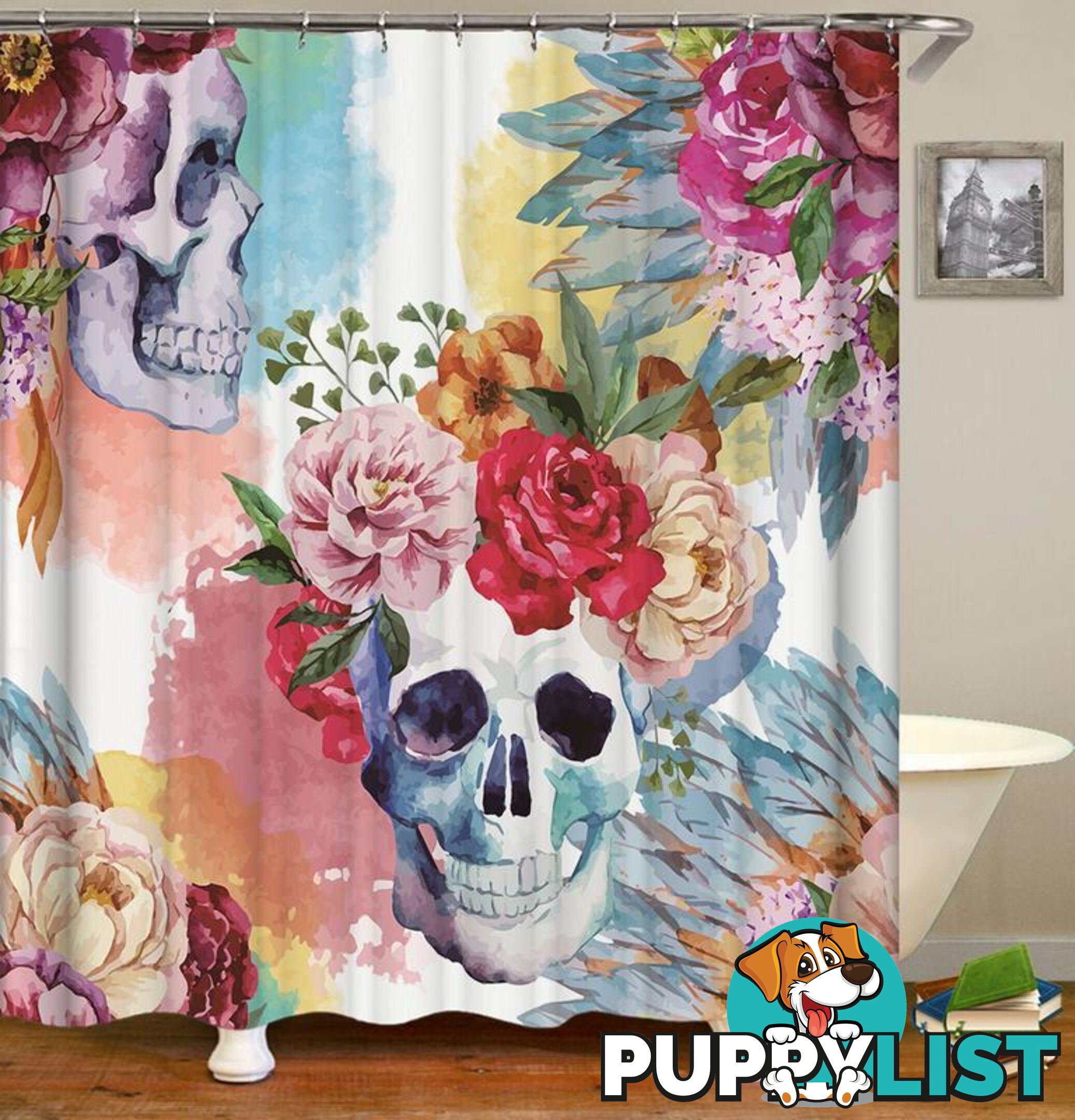 Art Painting Skulls Shower Curtain - Curtain - 7427046043762