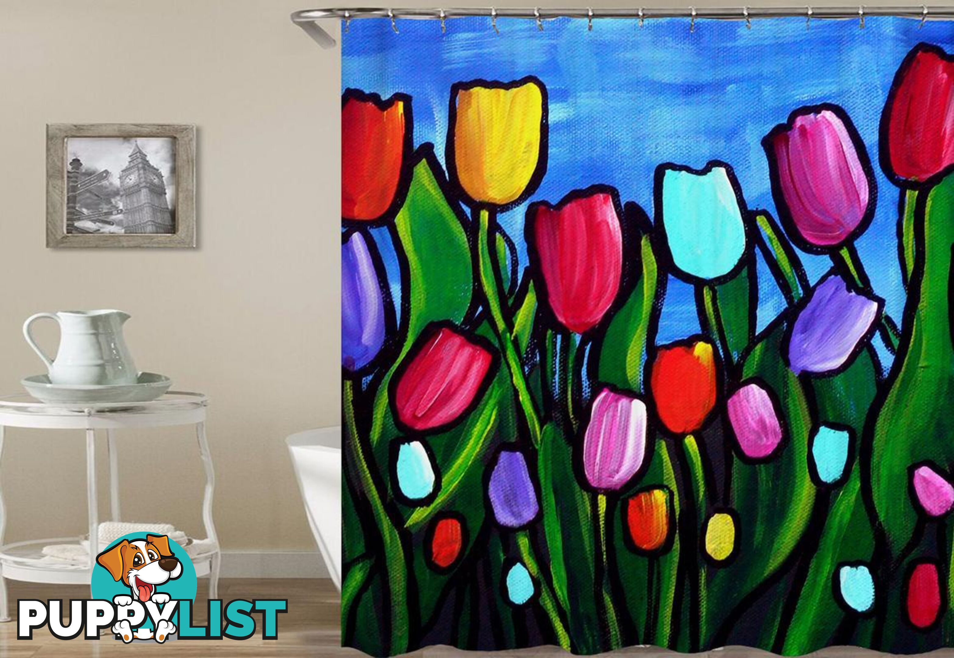 Tulips Painting Shower Curtain - Curtain - 7427005912788