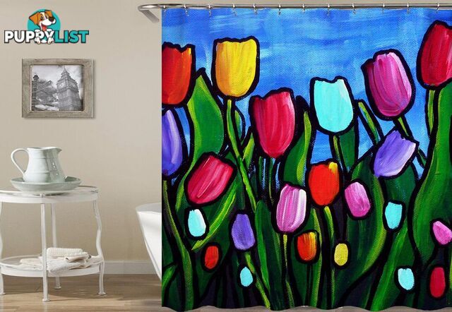 Tulips Painting Shower Curtain - Curtain - 7427005912788