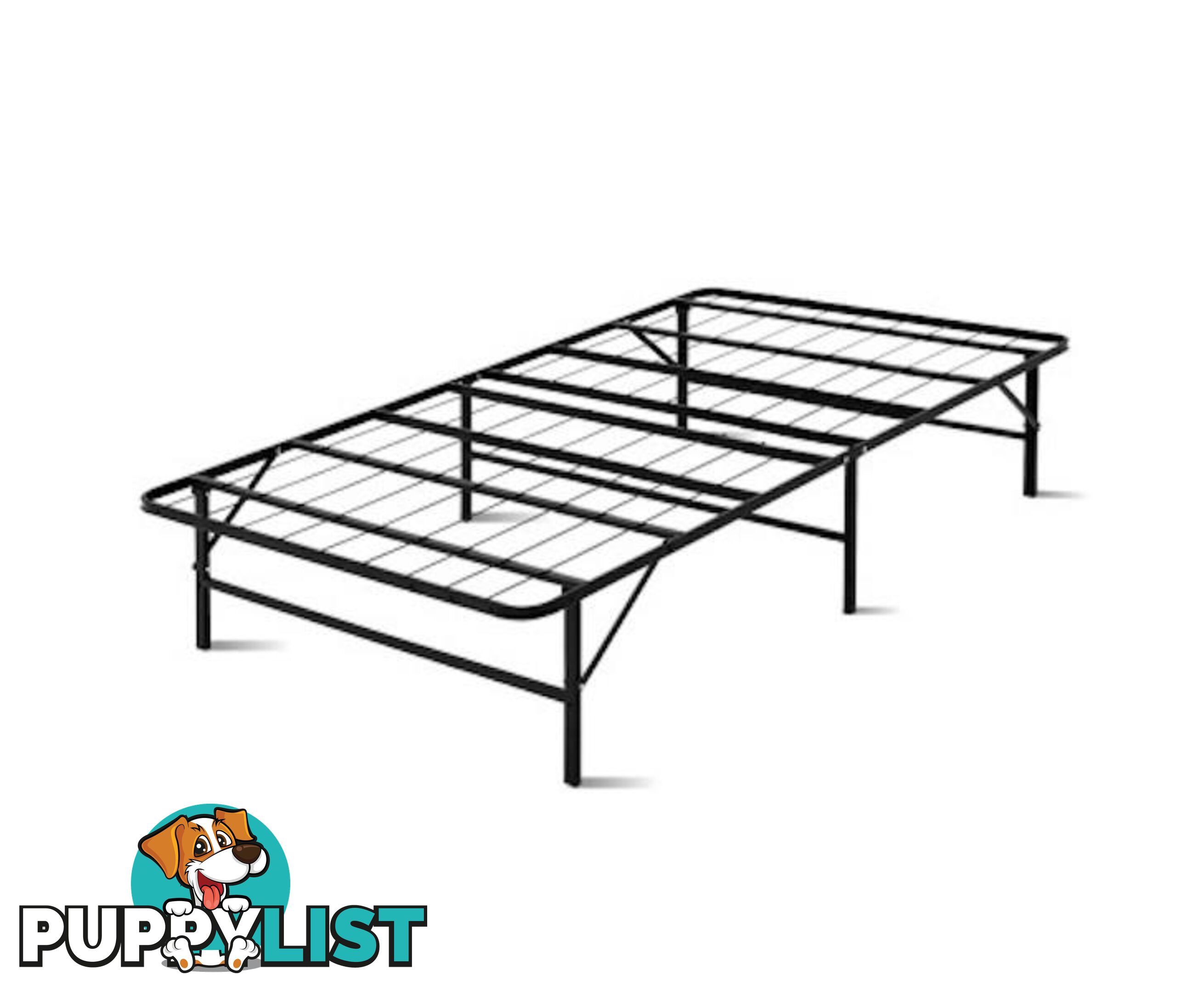 King Single Foldable Metal Bed Frame - Artiss - 9350062180976