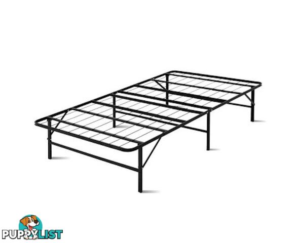 King Single Foldable Metal Bed Frame - Artiss - 9350062180976