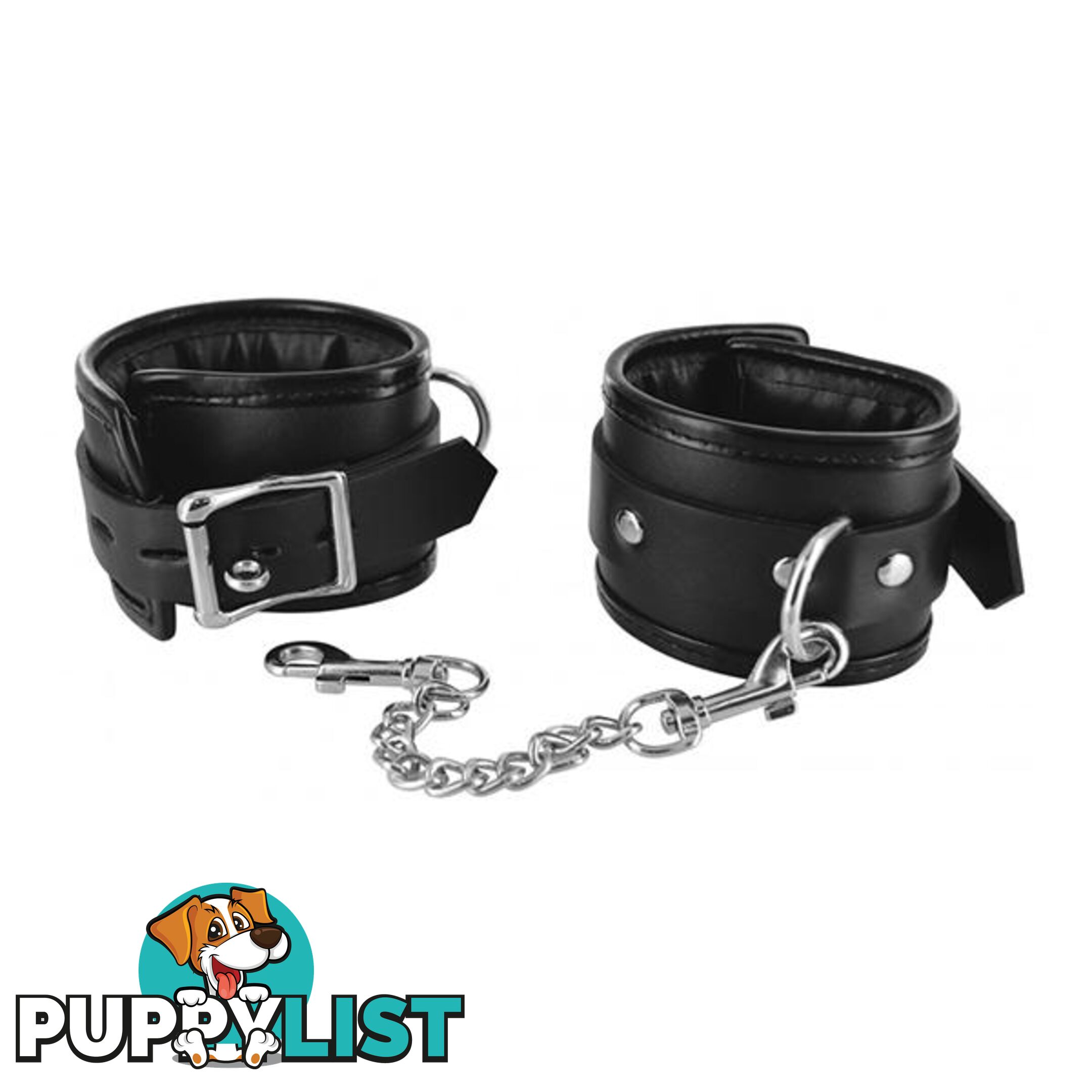 Locking Padded Wrist Cuffs With Chain - Strict - 848518019158