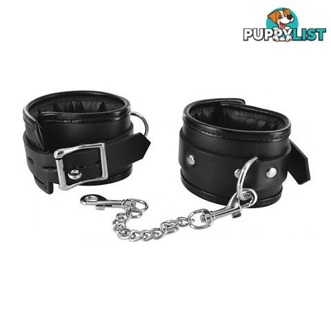 Locking Padded Wrist Cuffs With Chain - Strict - 848518019158