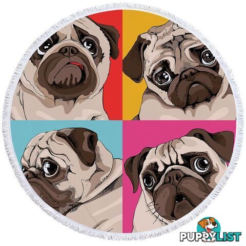 Adorable Pug Beach Towel - Towel - 7427046309998