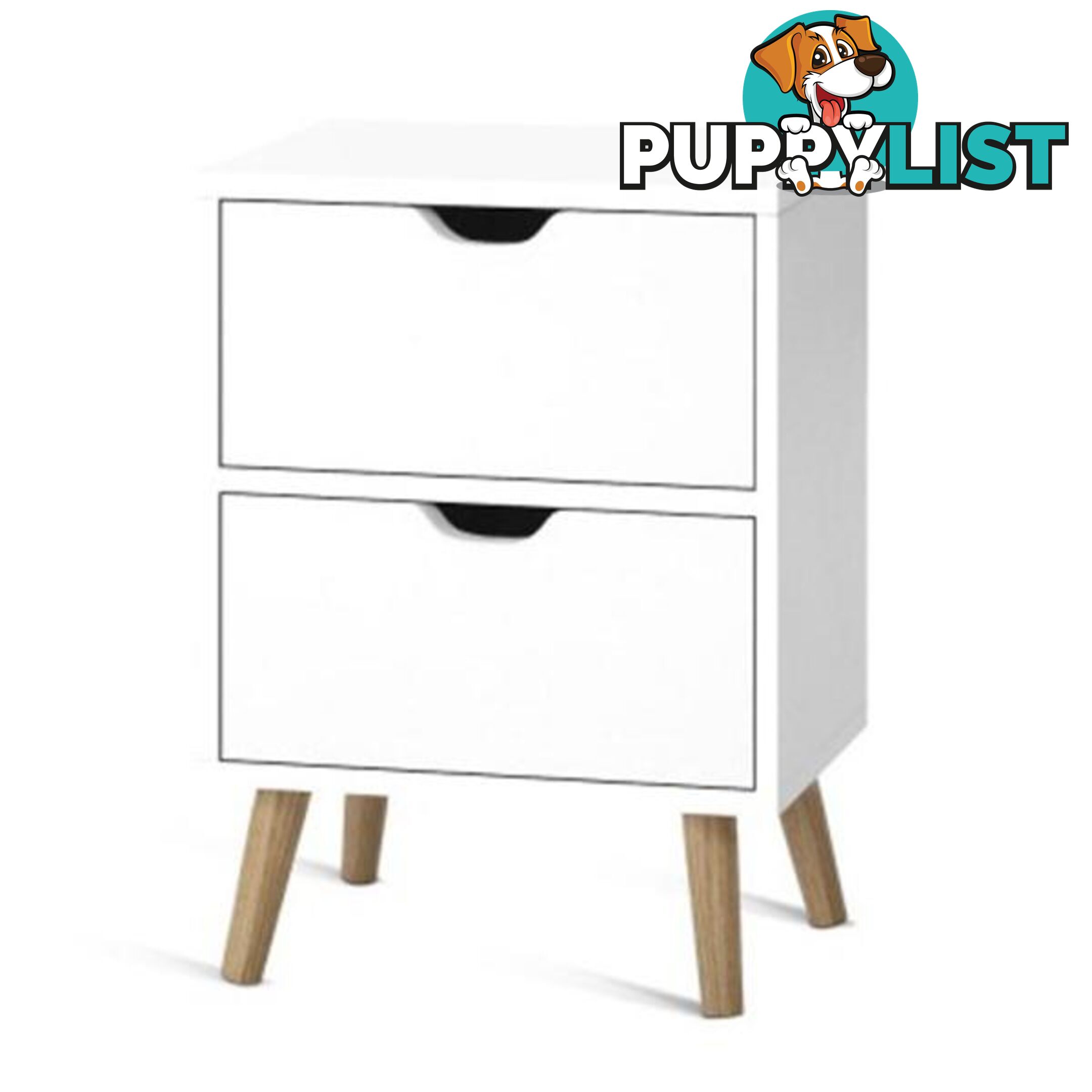 Bedside Tables Drawers Side Nightstand White Storage Cabinet Wood - Artiss - 9350062236031