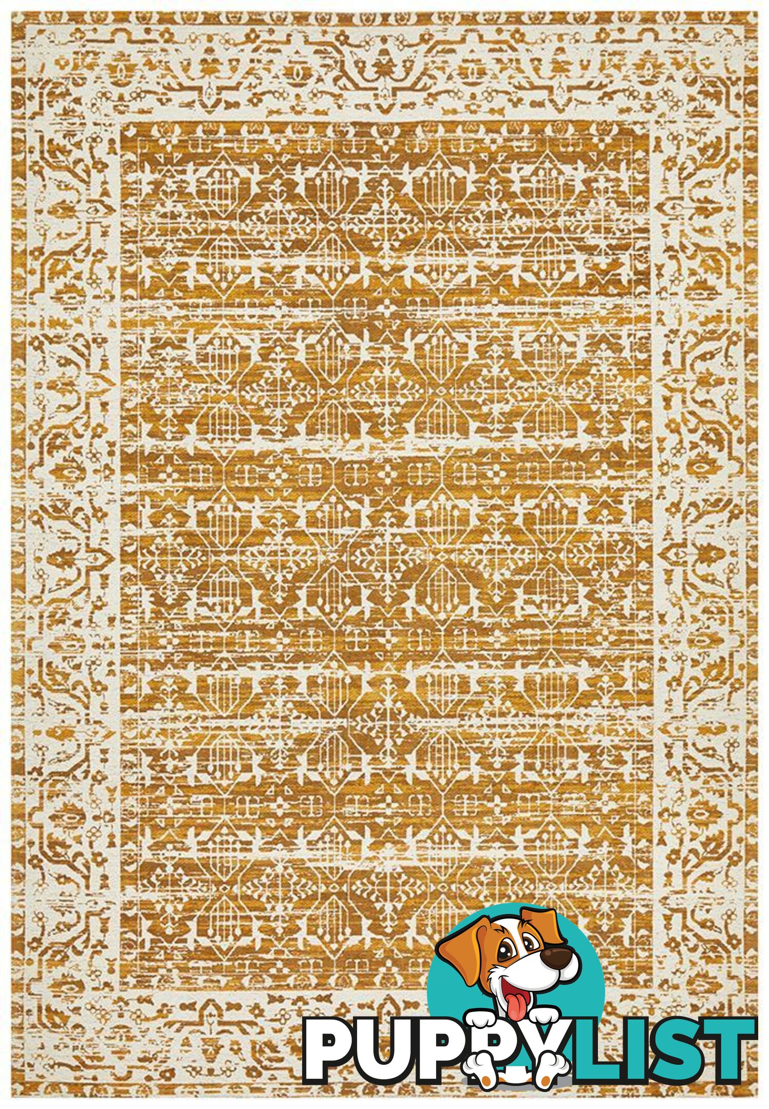 Magnolia Border Mustard Rug - Unbranded - 9375321879729