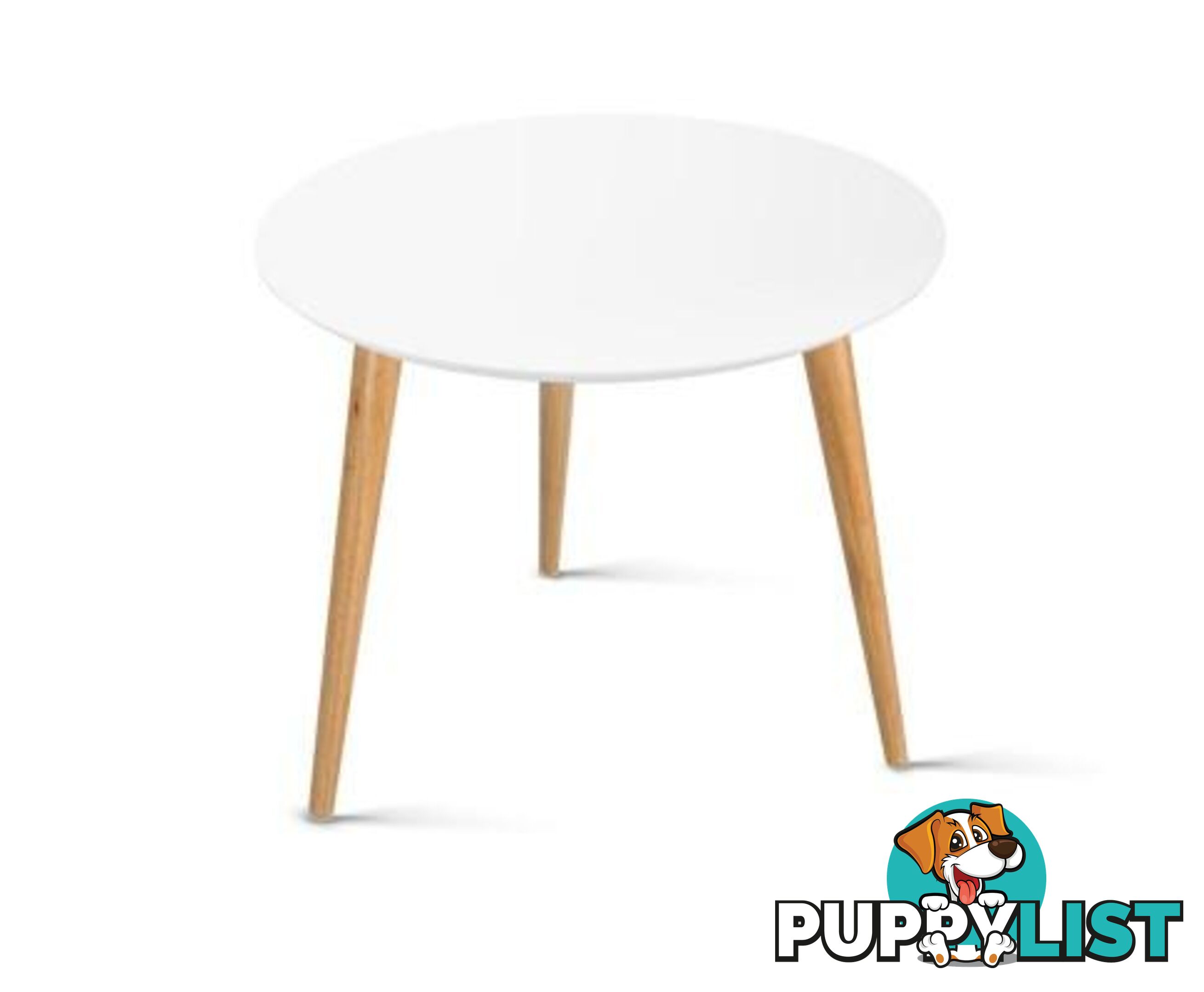 Round Side Table White - Artiss - 4344744419749