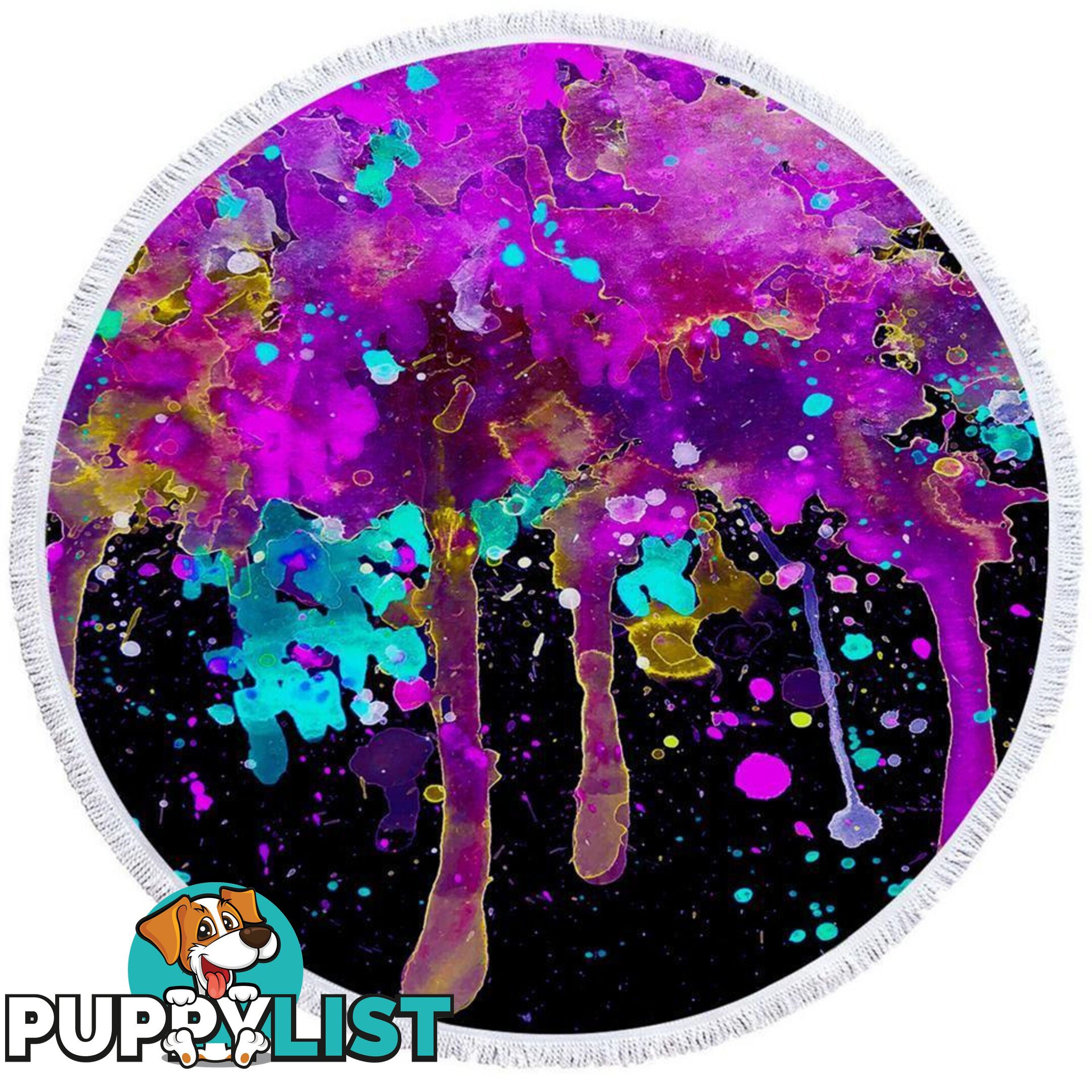 Purplish Melting Space Beach Towel - Towel - 7427046315876