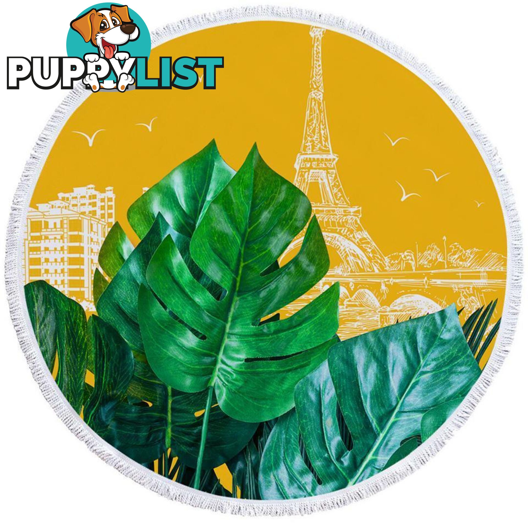 Tropical Leaf Paris Beach Towel - Towel - 7427046314626