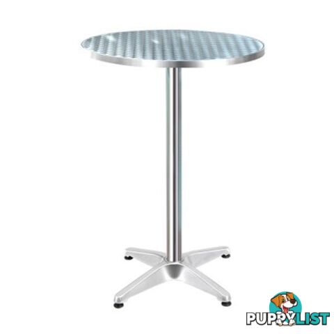 Outdoor Bar Table Indoor Furniture Adjustable Aluminium Round 70 110Cm - Gardeon - 7427046183086