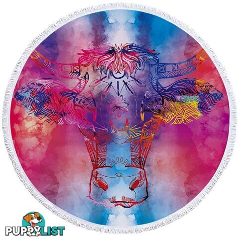 Watercolor Background Cow Beach Towel - Towel - 7427046323871