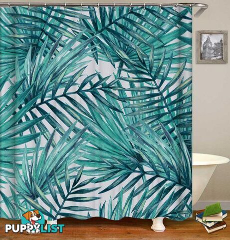 Palm Leaves Painting Shower Curtain - Curtain - 7427046097802