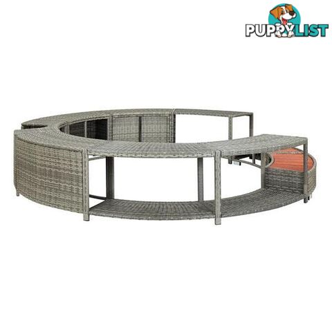 Spa Surround Grey Poly Rattan - Unbranded - 8719883732046