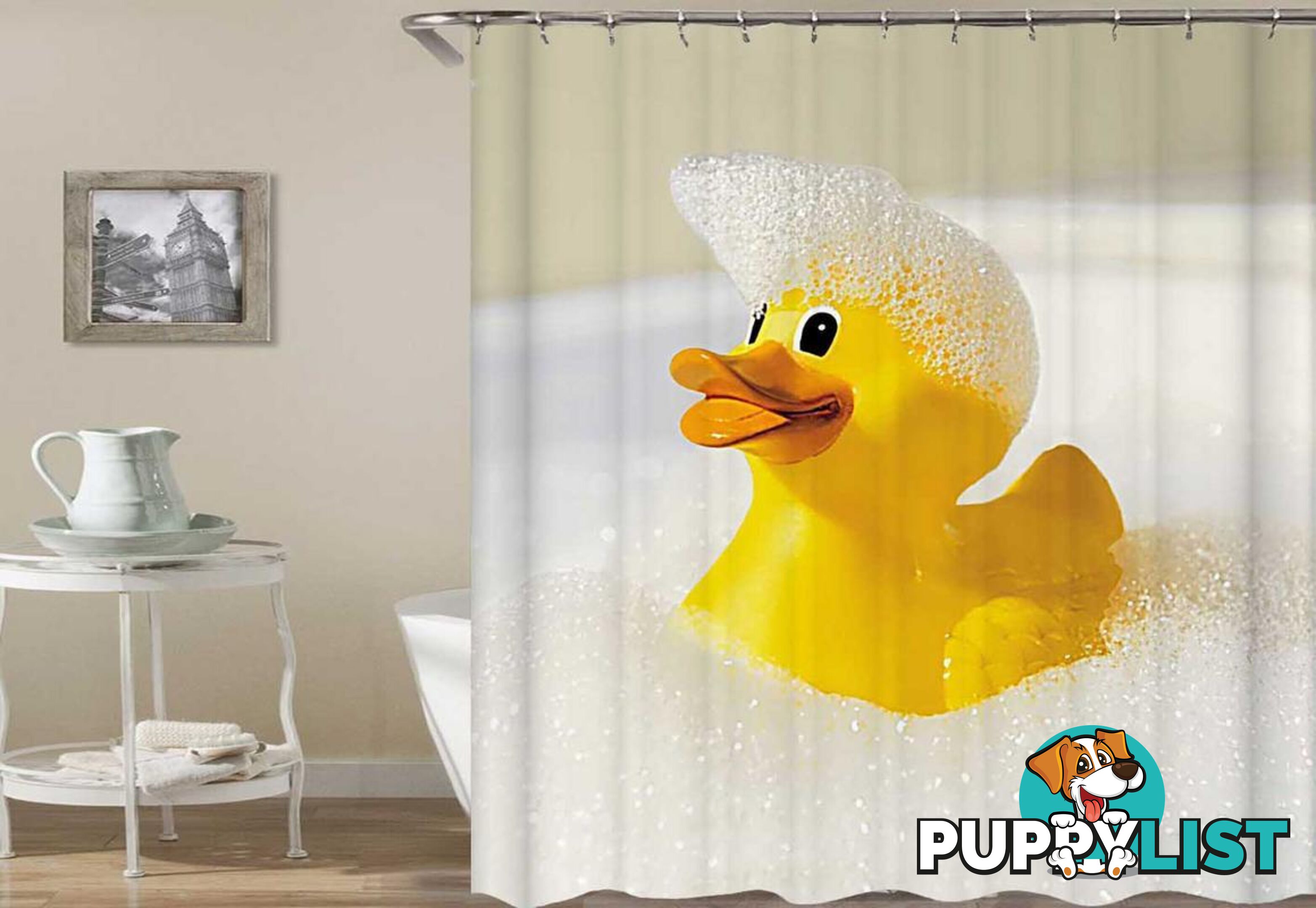 Rubber Duck Bubble Bath Shower Curtain - Curtain - 7427046053310