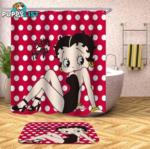Betty Boop Polka Dot Background Shower Curtain - Curtain - 7427046057530