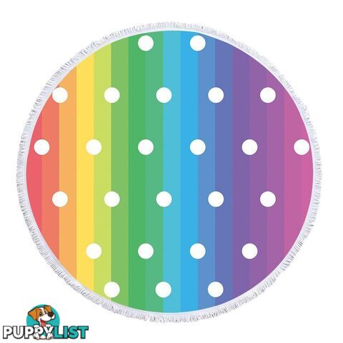 Rainbow Polka Dot Beach Towel - Towel - 7427046334815