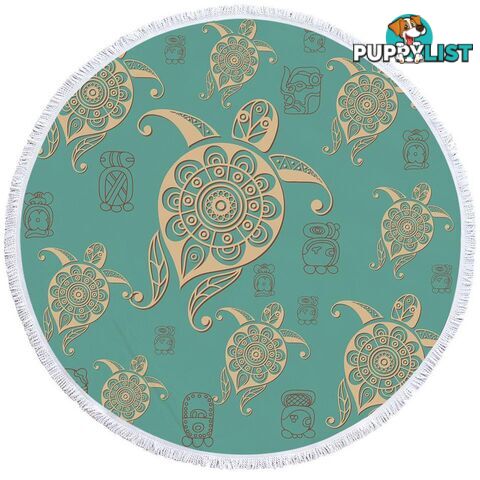 Teal Turtles Beach Towel - Towel - 7427046322096