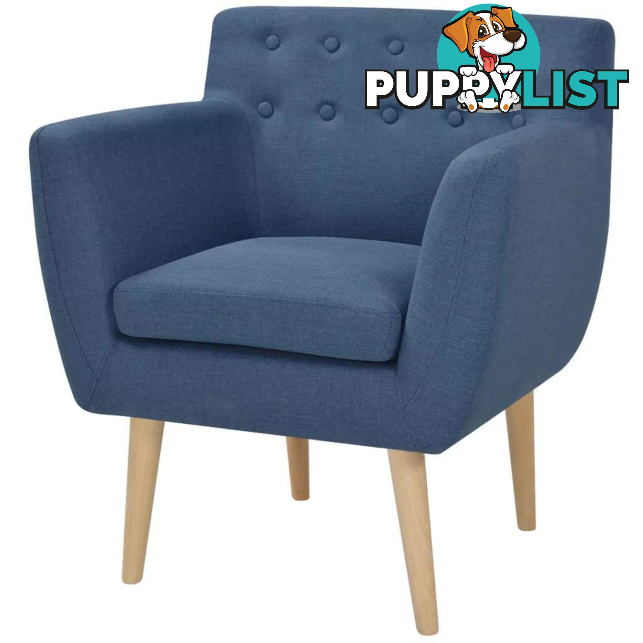 Armchair Fabric 67 x 59 x 77 Cm Blue - Unbranded - 9476062042608
