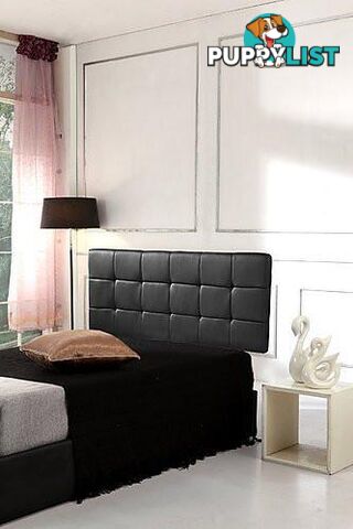 PU Leather Queen Bed Deluxe Headboard Bedhead - Black - Unbranded - 4344744427522