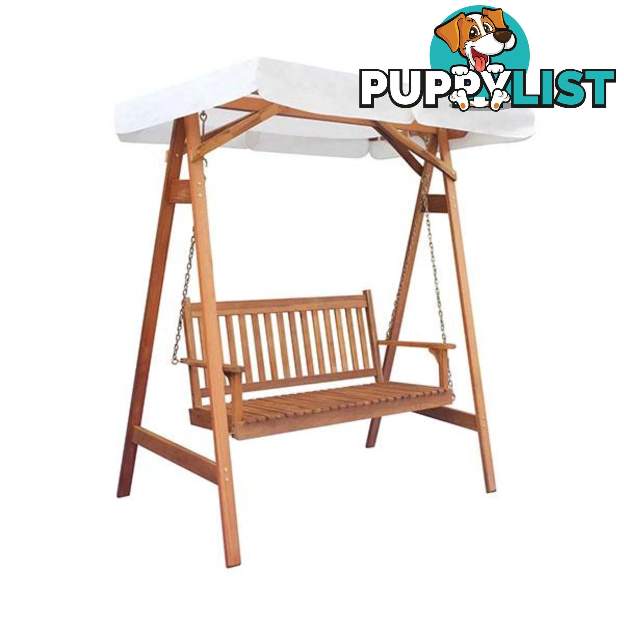 Garden Swing Chair With Canopy Eucalyptus Acacia Wood - Unbranded - 8718475729747