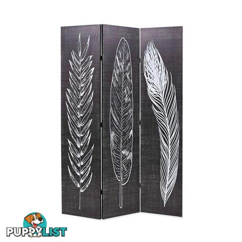 Folding Room Divider 120X180 Cm Feathers Black And White - Unbranded - 7427046166812