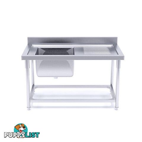 Soga 160X70X85Cm Stainless Steel Work Bench Sink Restaurant Food Prep - Soga - 9476062101084