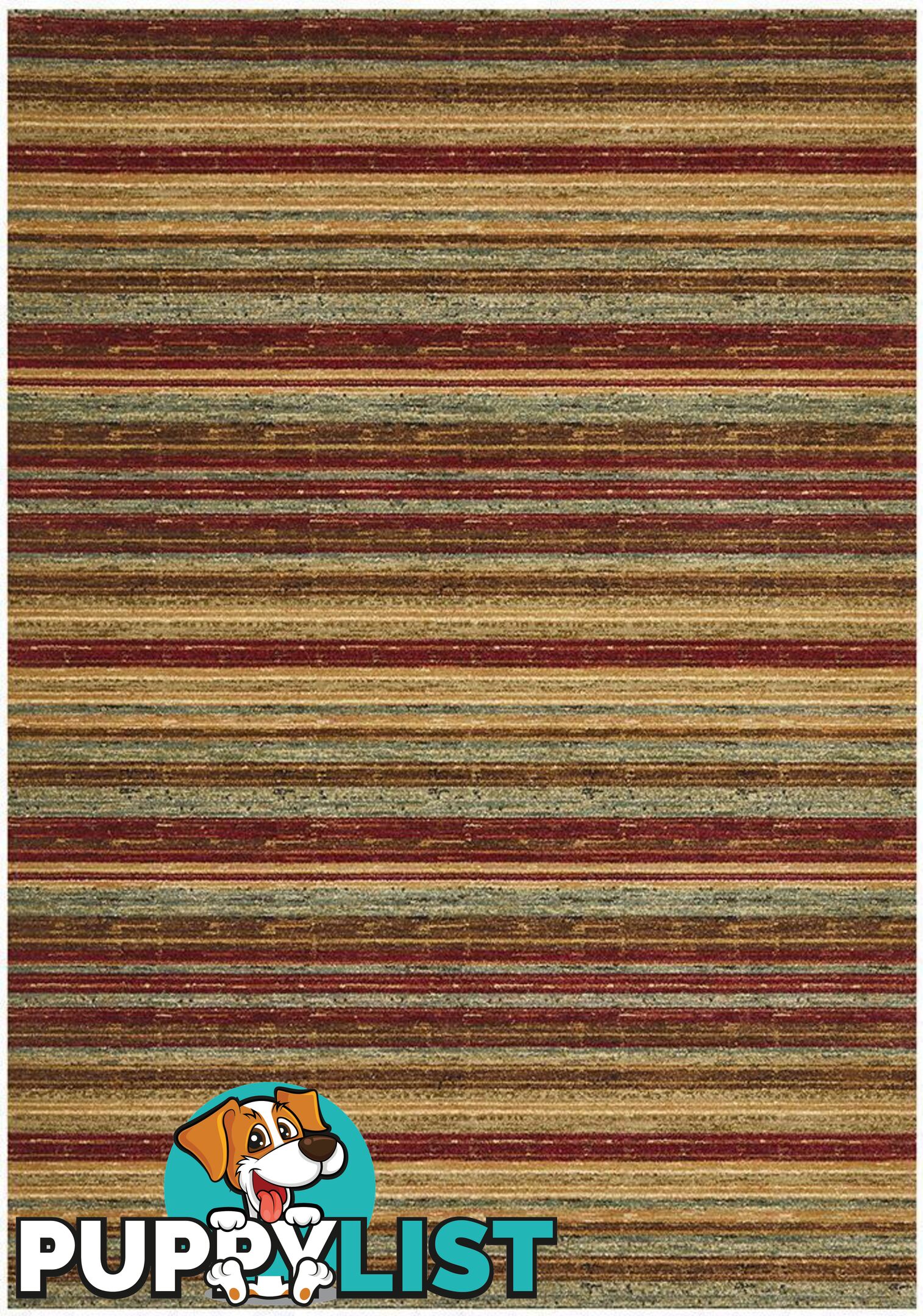 Byblos Rustic Stripe Stripped Red Rug - Unbranded - 7427046368544